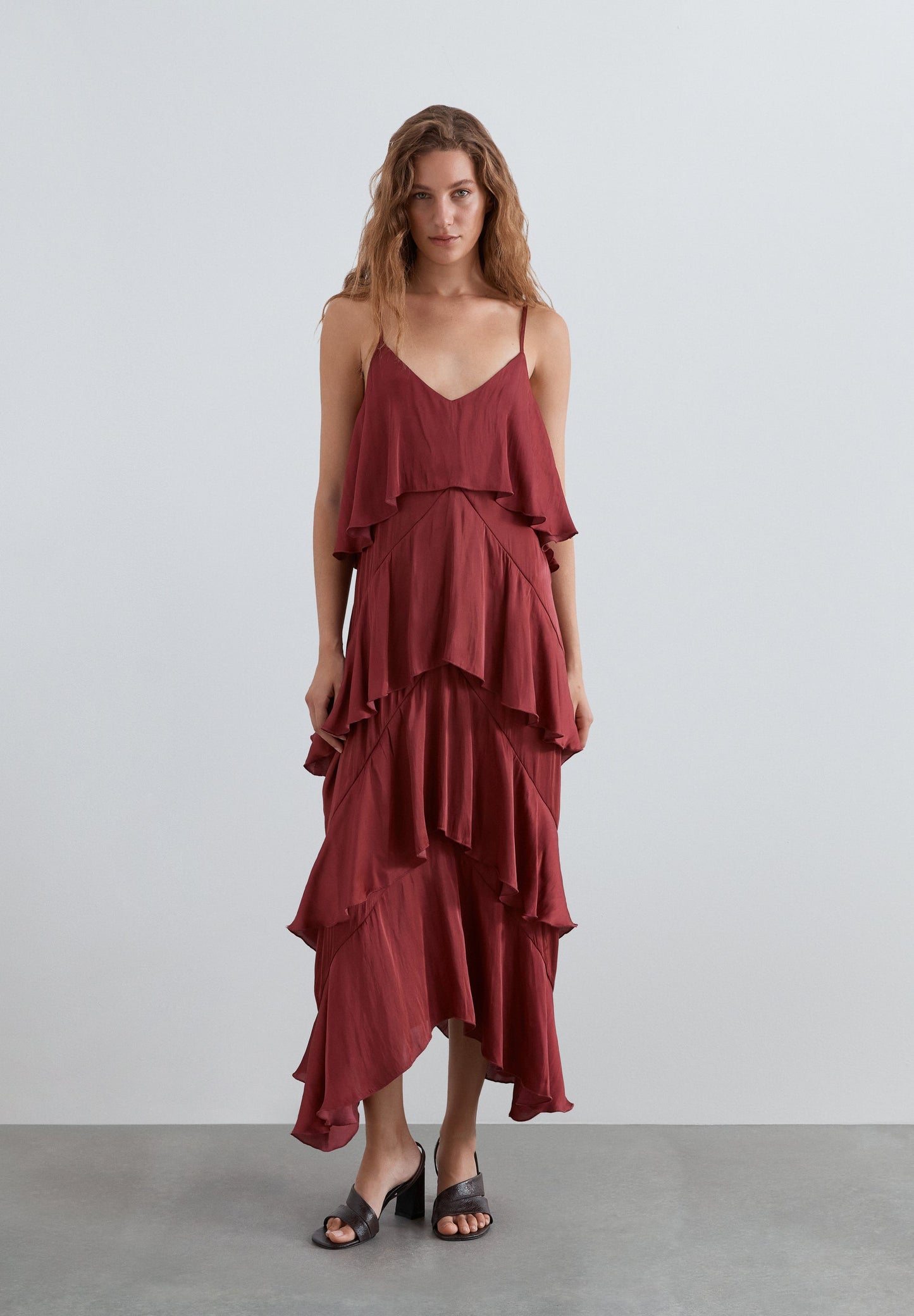 CAMISOLE DRESS WITH RUFFLES
