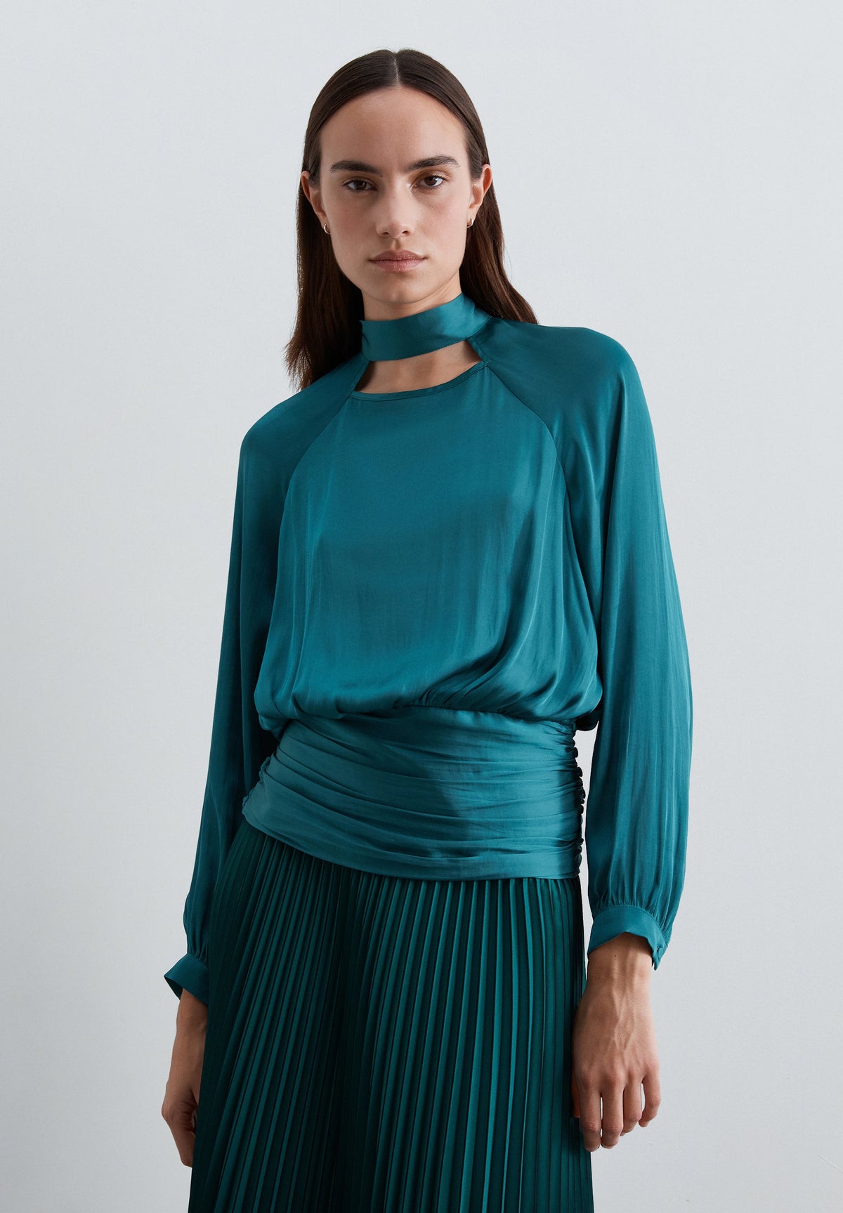 SATIN CUT-OUT BLOUSE
