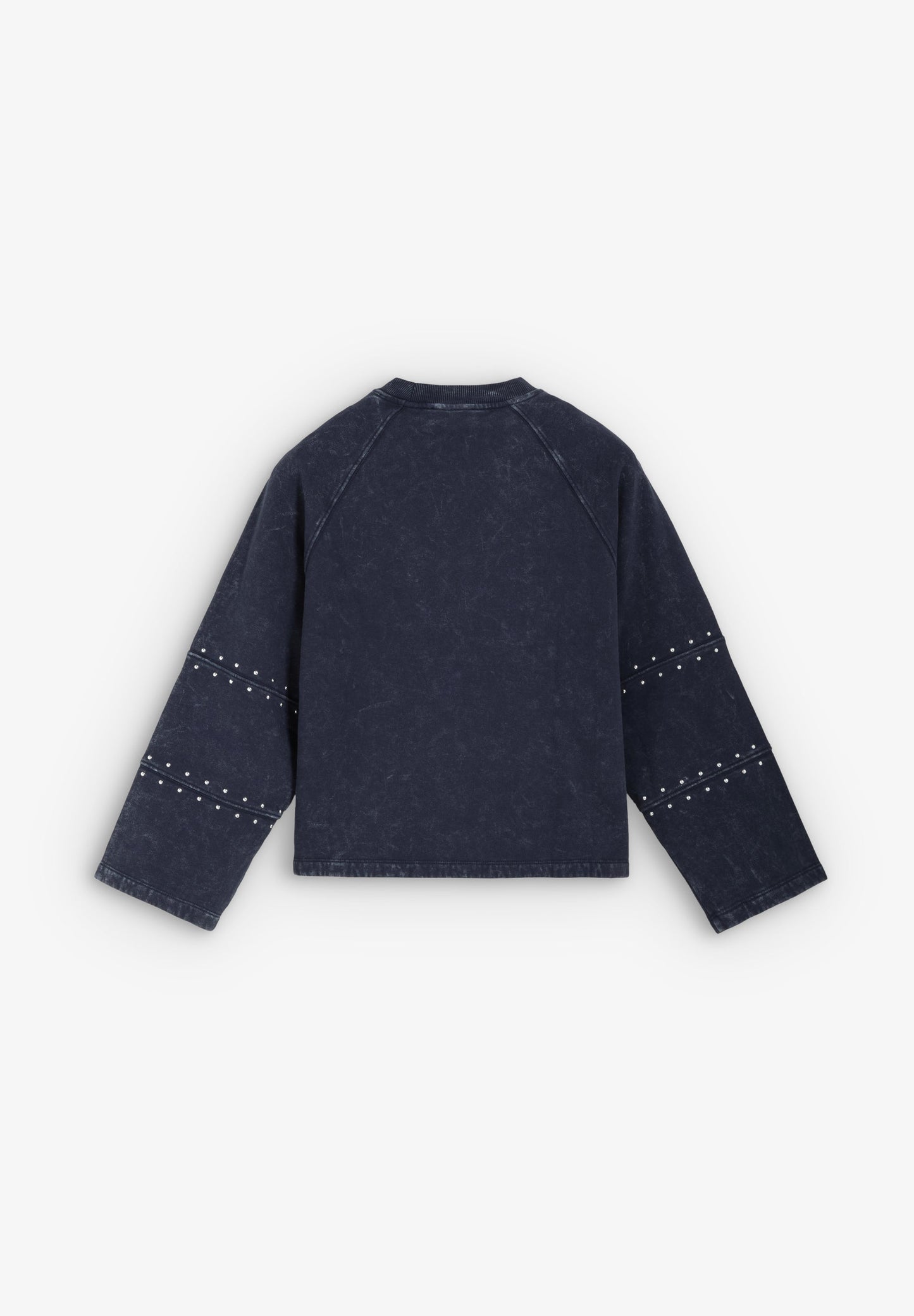 SWEATSHIRT WITH STUDS AND LOGO PATCH