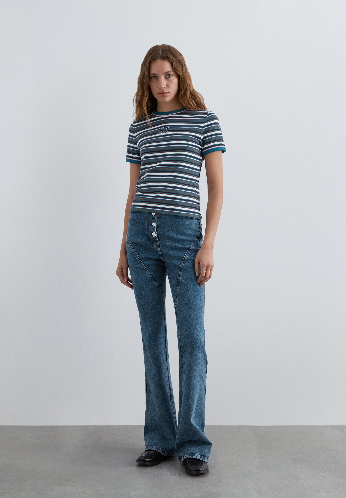 MULTICOLOURED STRIPED T-SHIRT