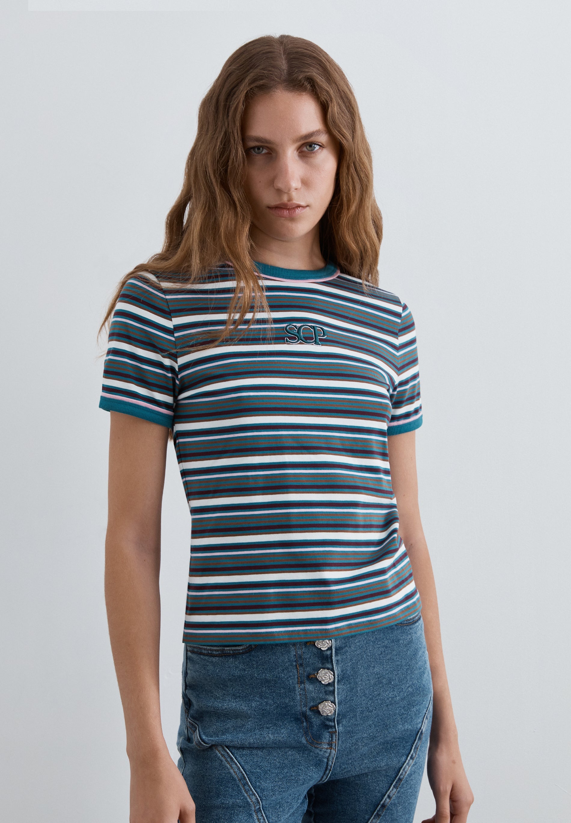 MULTICOLOURED STRIPED T-SHIRT