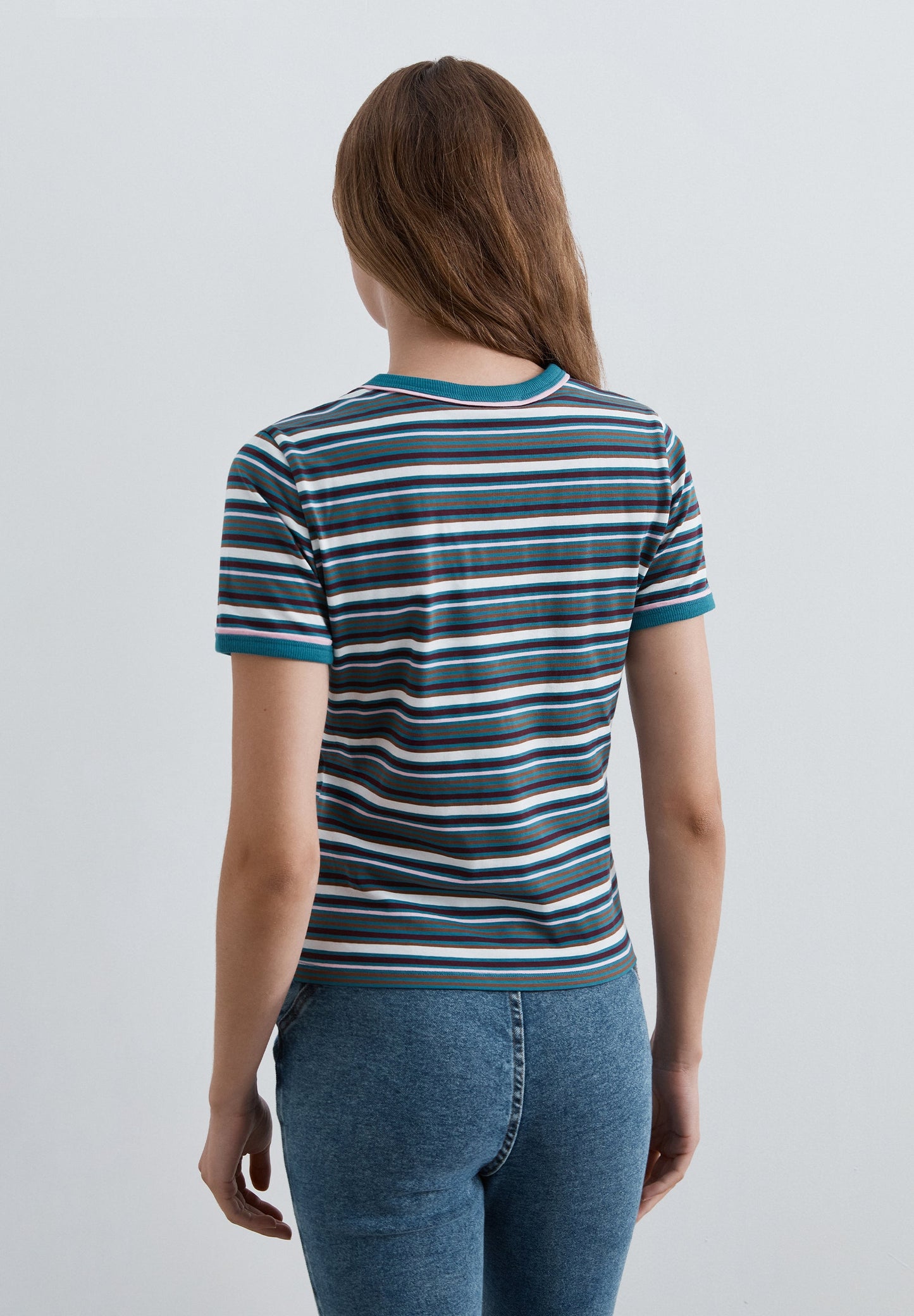 MULTICOLOURED STRIPED T-SHIRT