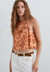 ANIMAL PRINT DRAPED TOP