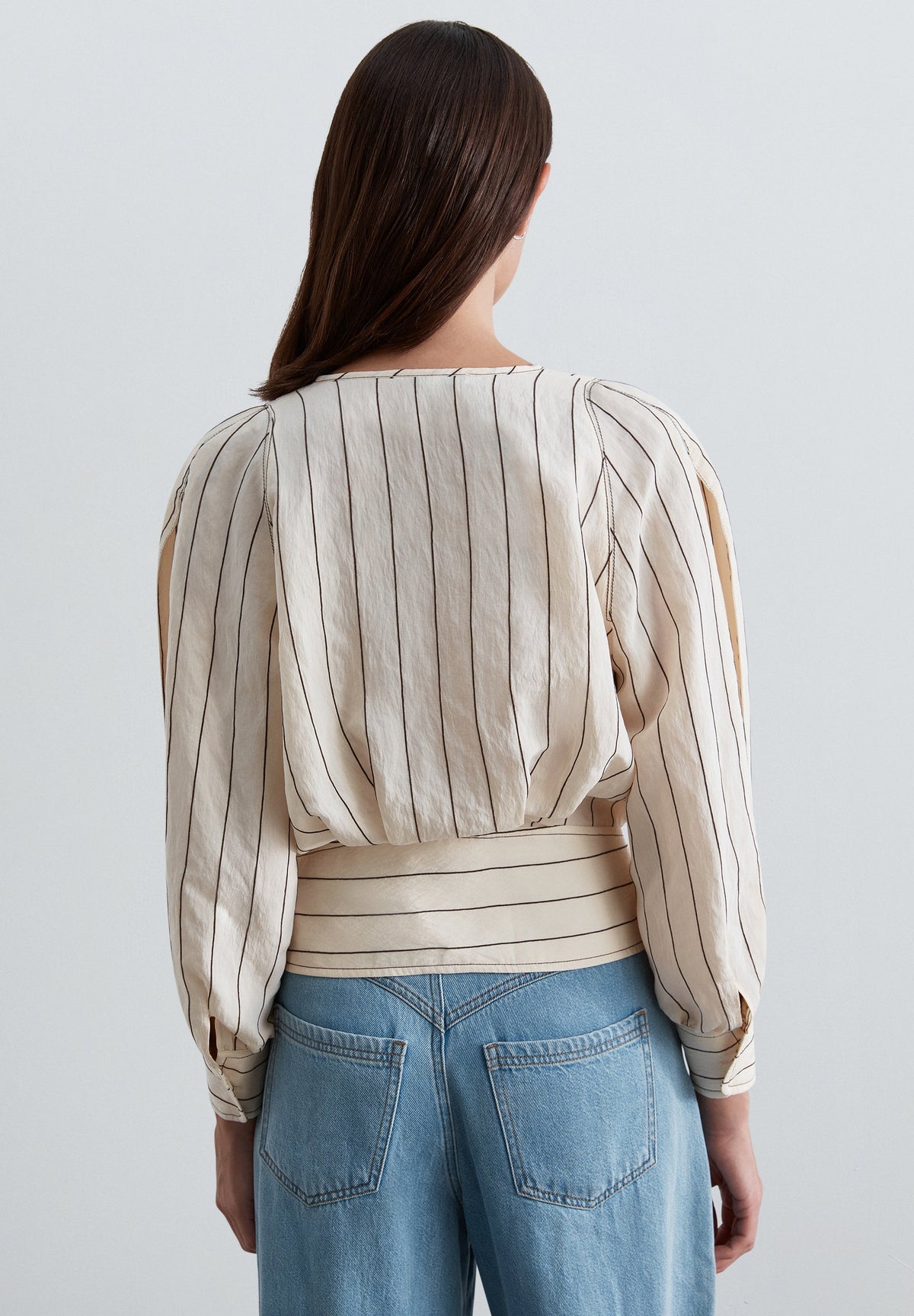 STRIPED WRAP SHIRT