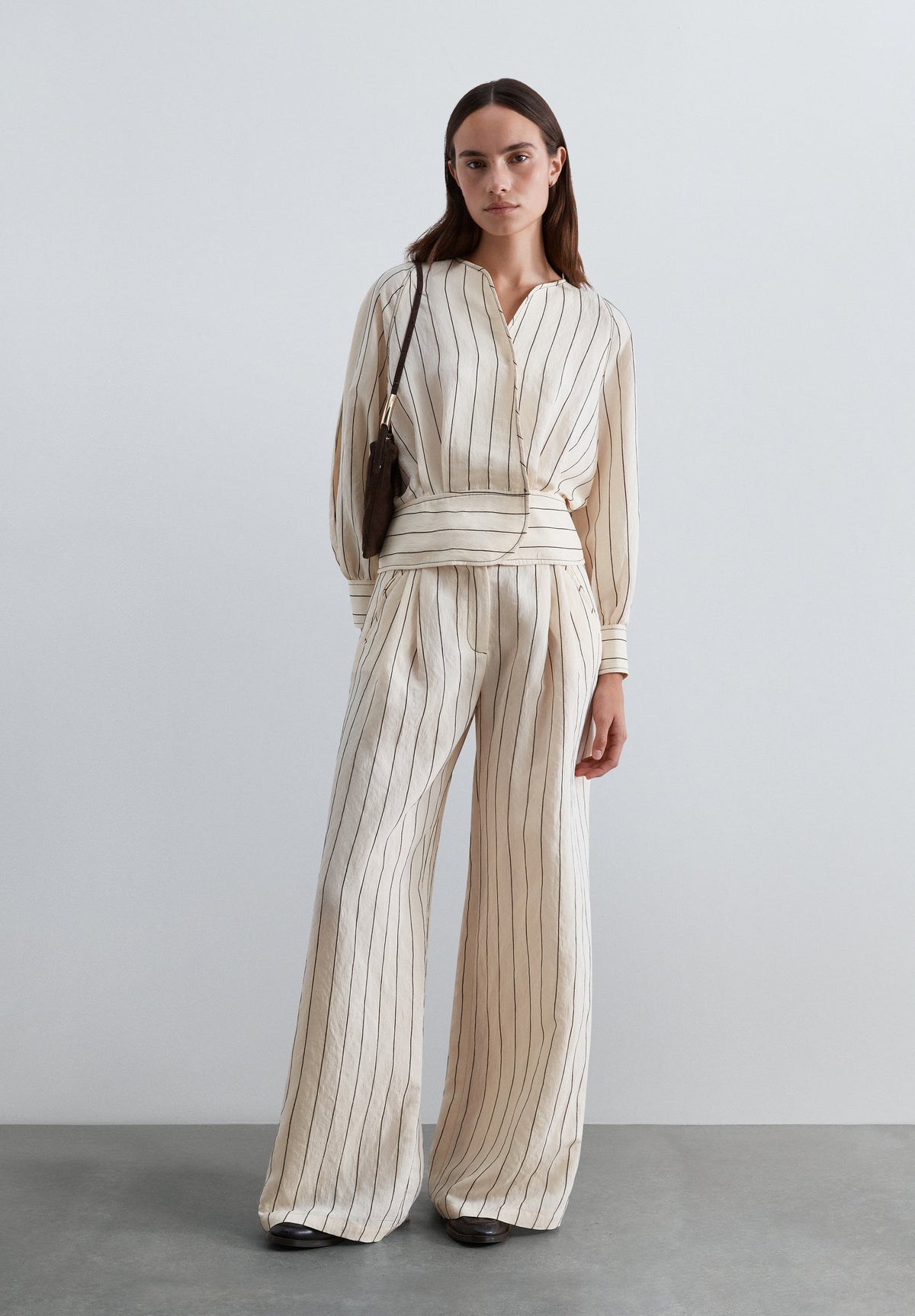 STRIPED WRAP SHIRT