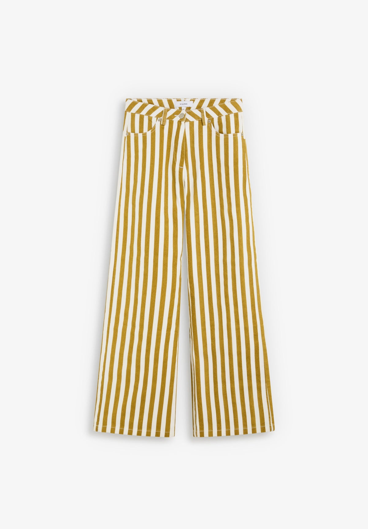 STRIPED DENIM TROUSERS