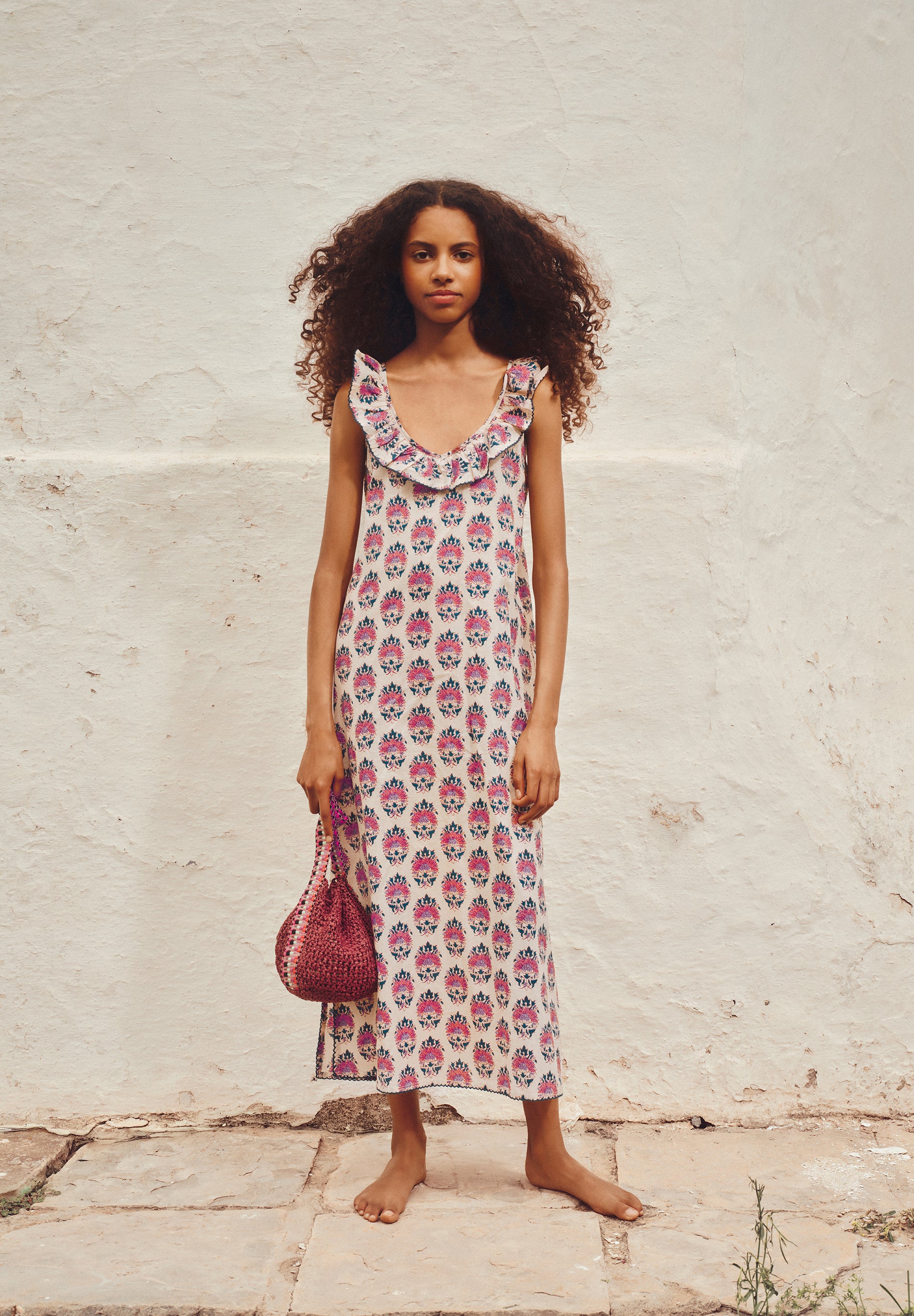 PRINTED MIDI DRESS
