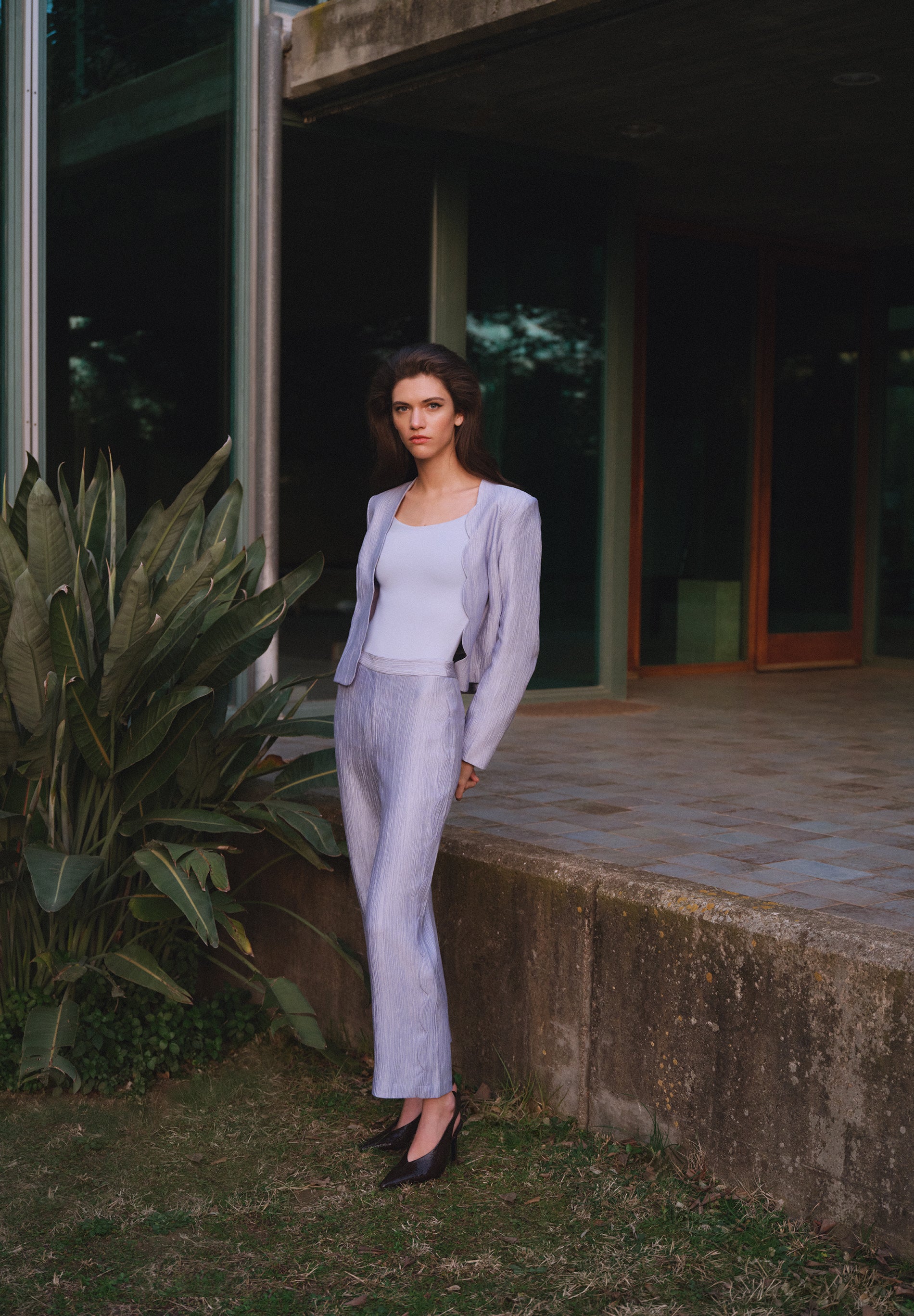 CROPPED JACQUARD BLAZER