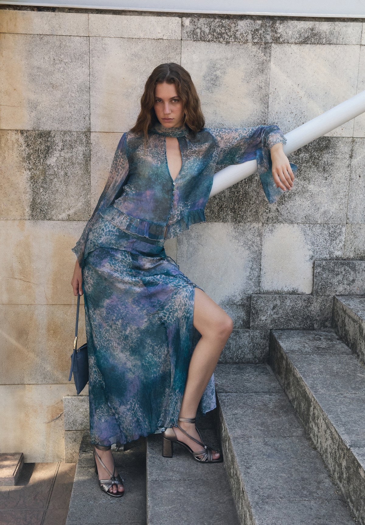 FLOWING SKIRT WITH MATCHING PRINT