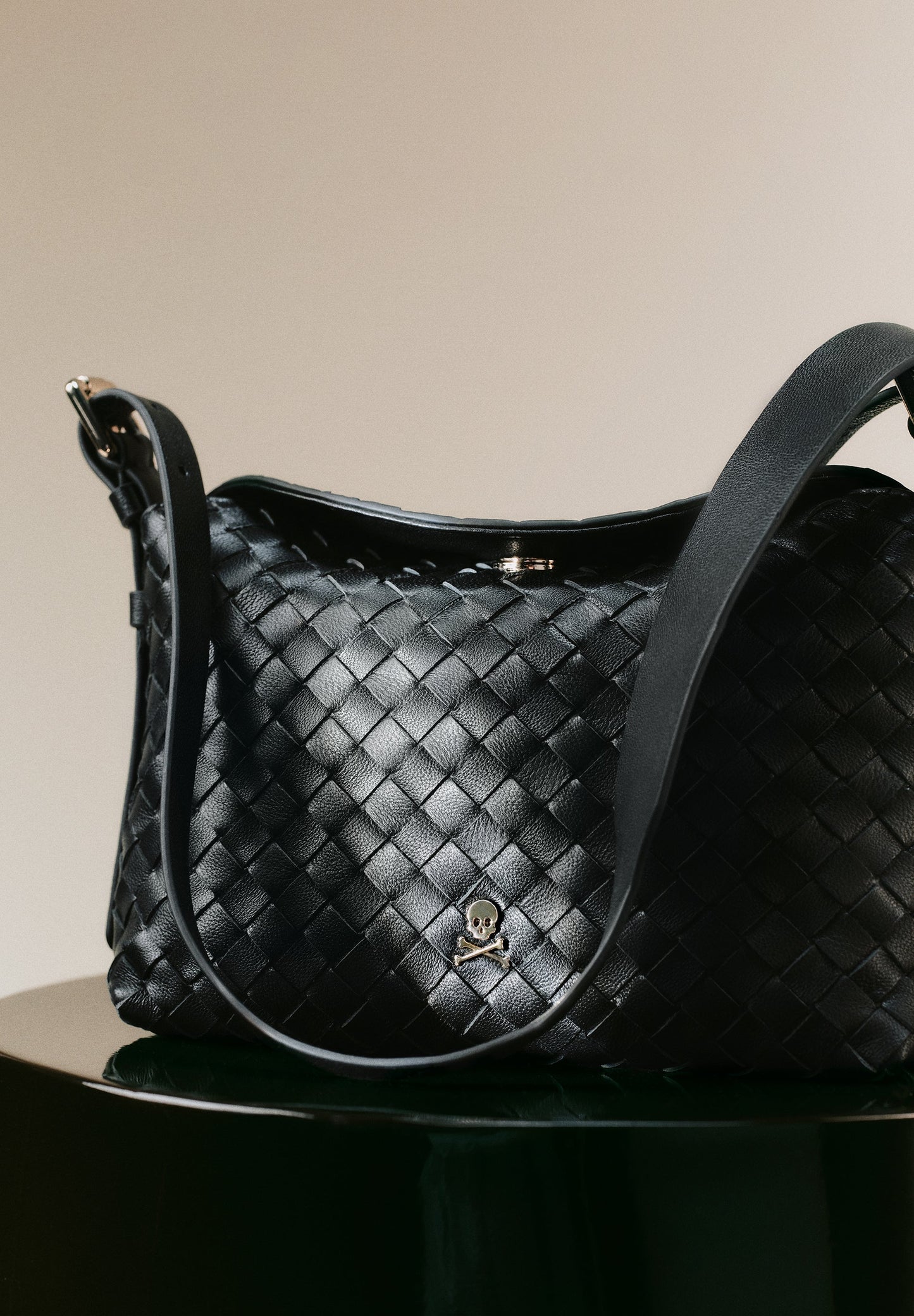 BRAIDED LEATHER CROSSBODY BAG