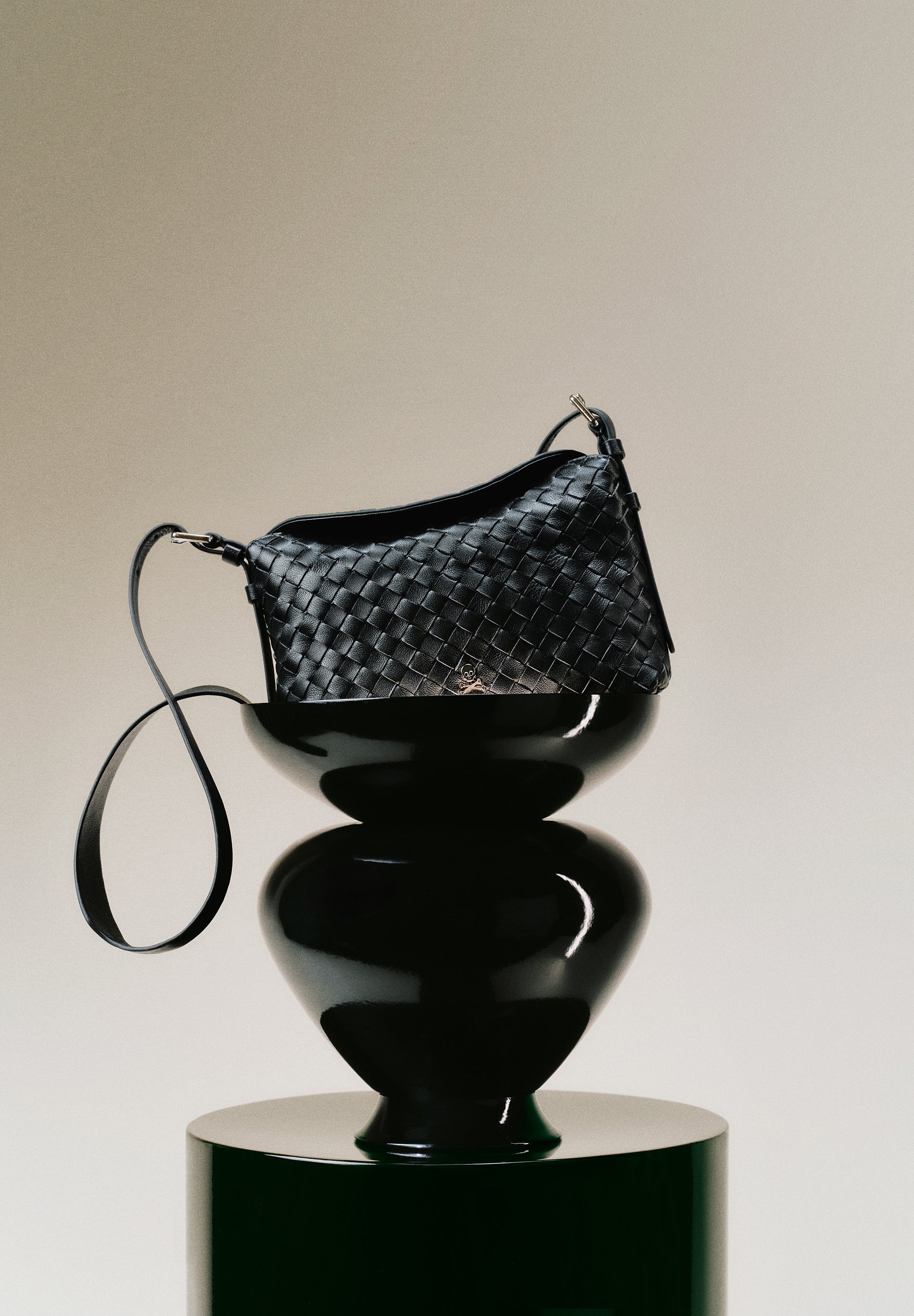 BRAIDED LEATHER CROSSBODY BAG