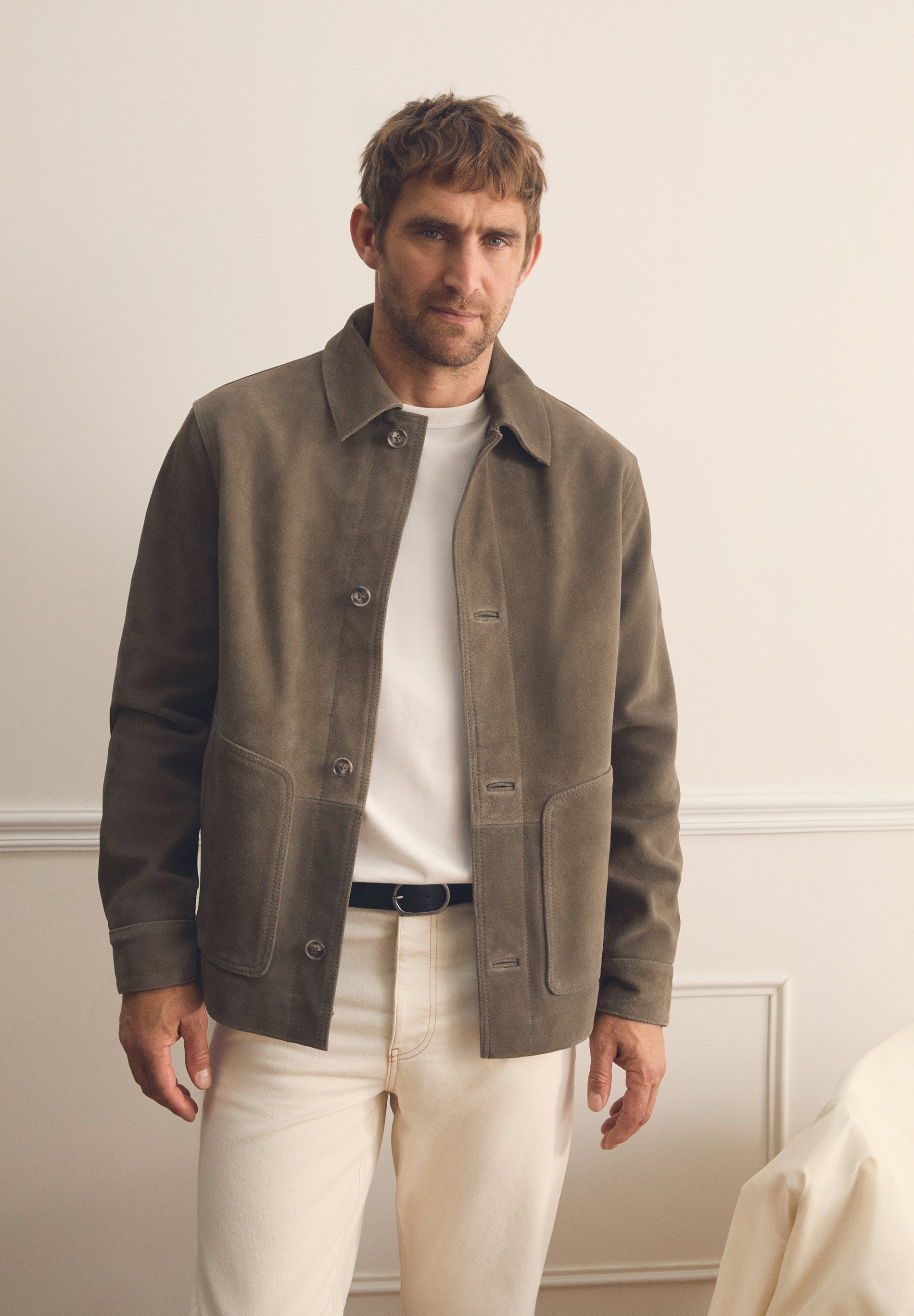 SUEDE JACKET WITH POCKETS