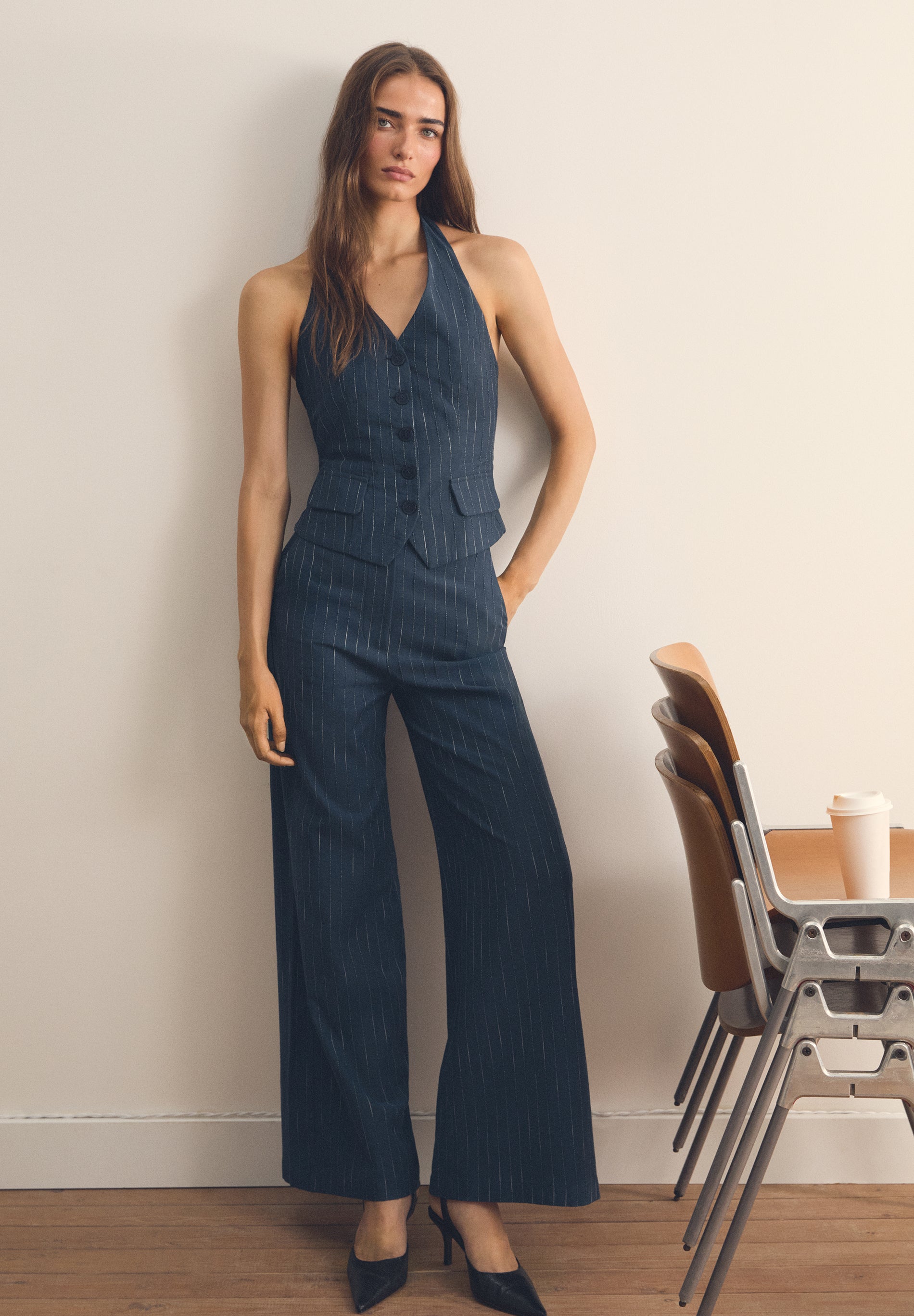 STRIPED LUREX TROUSERS