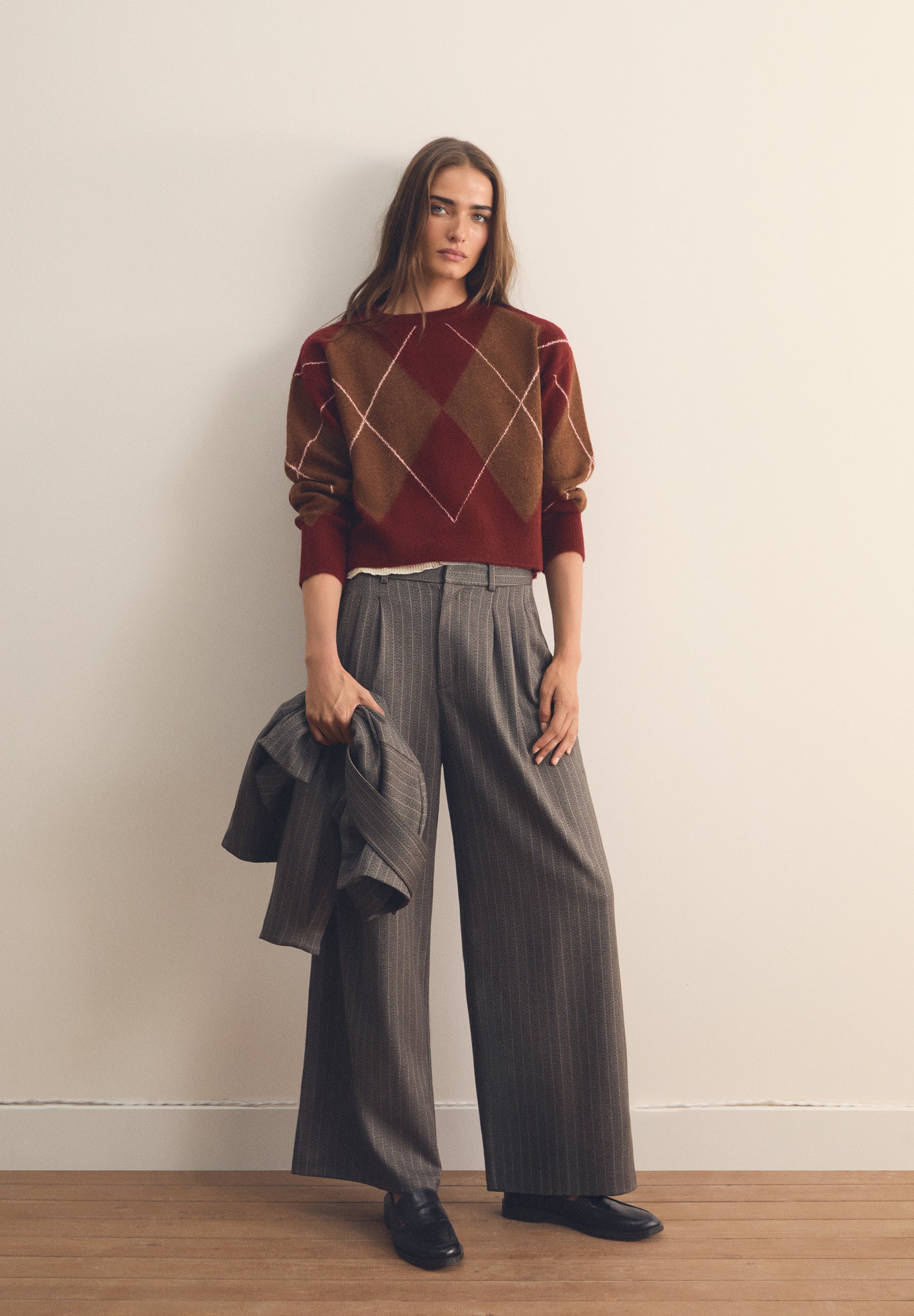 PINSTRIPE DARTED TROUSERS