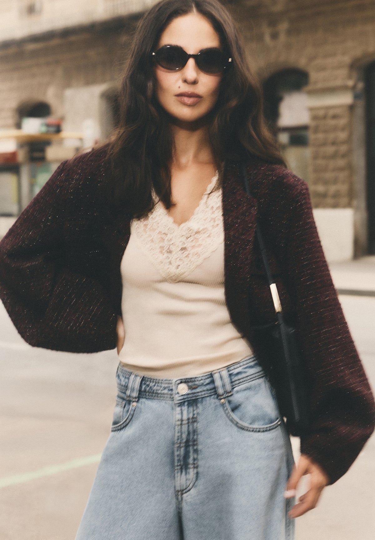 METALLIC YARN TWEED JACKET