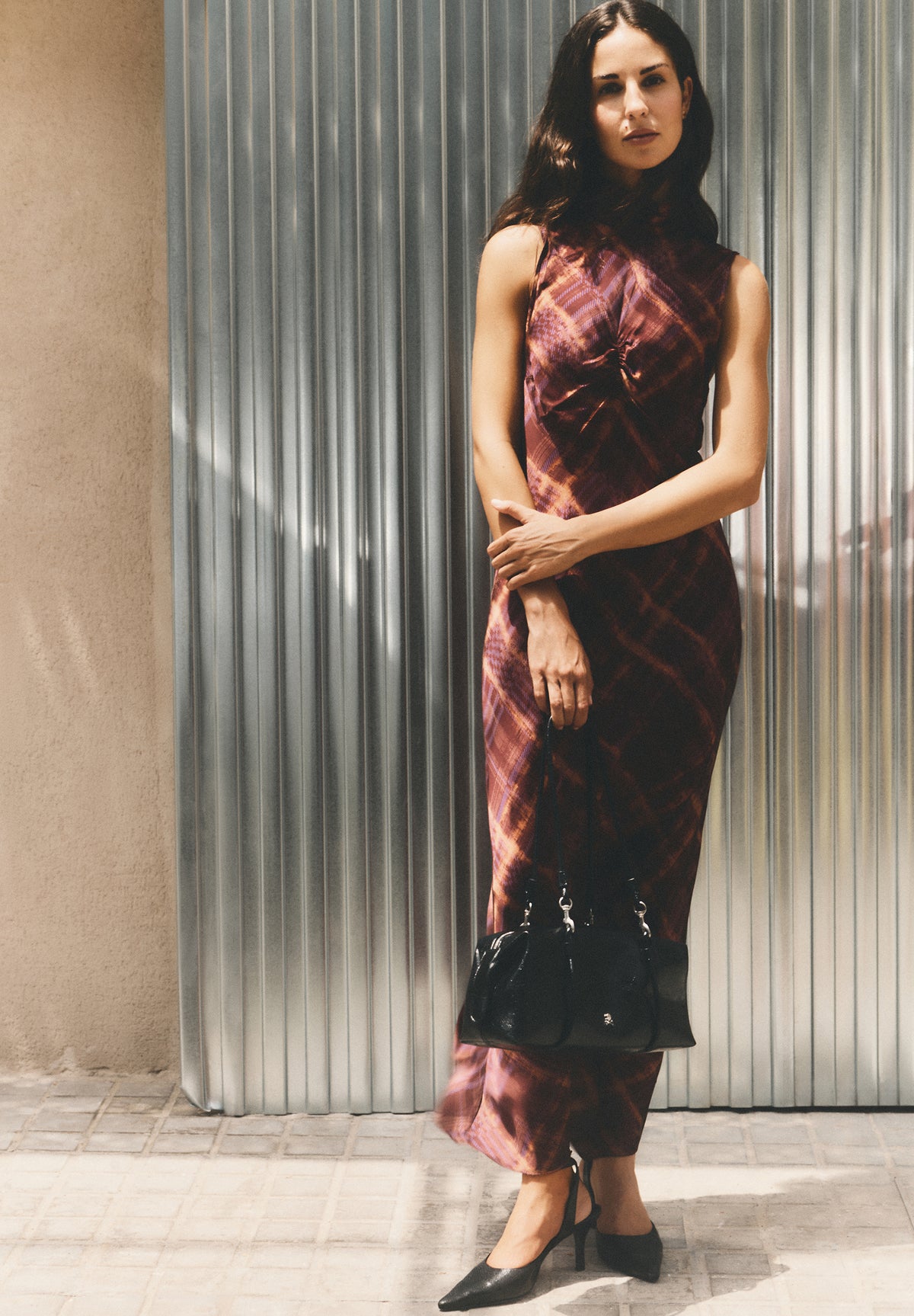 PRINTED HALTERNECK DRESS