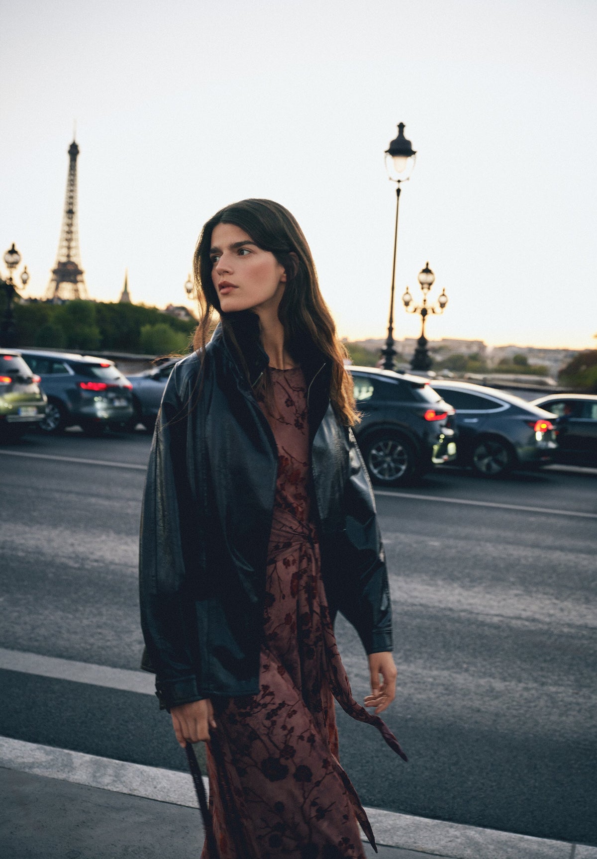 HIGH-NECKED JACKET WITH A PATENT-LEATHER FINISH