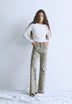 ANIMAL PRINT BOOTCUT JEANS
