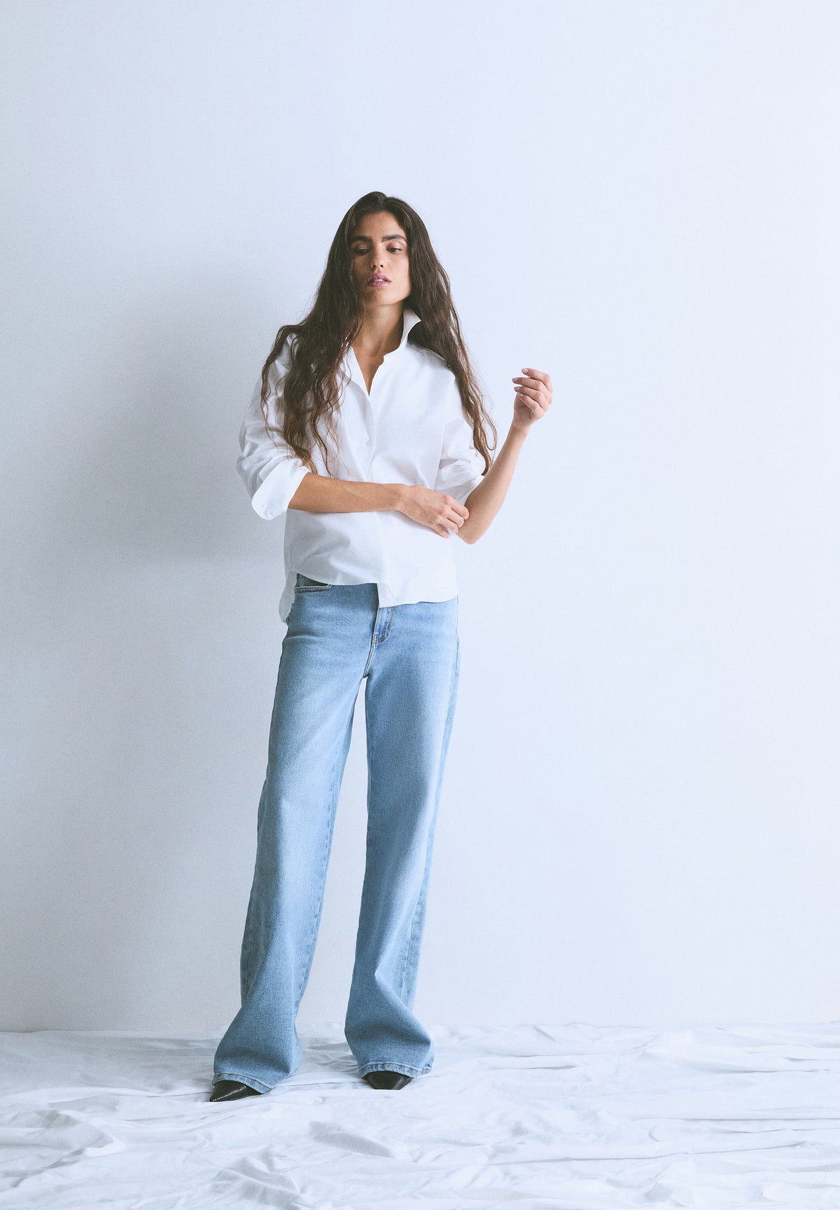 KLASSIEKE BLOUSE BORDUURSEL BORST