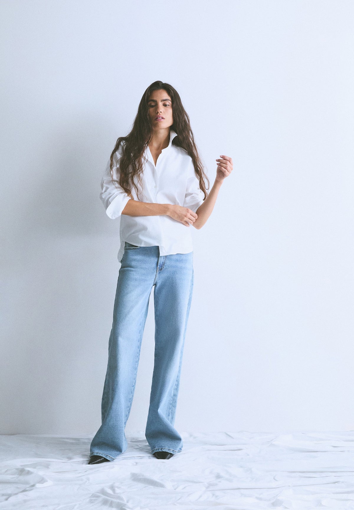 KLASSIEKE BLOUSE BORDUURSEL BORST