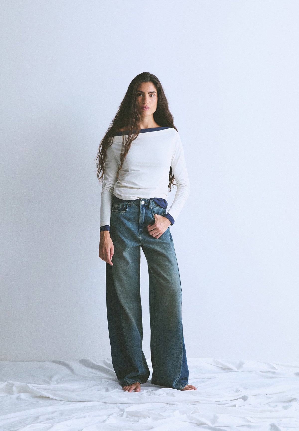 SCDOUBLE COLOR DENIM PANT