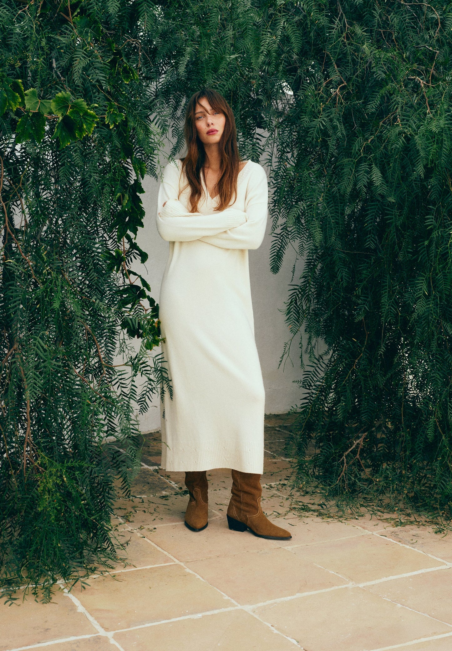 LOOSE-FIT KNIT MIDI DRESS