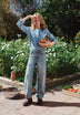 DENIM BLOUSE WITH PLEATS