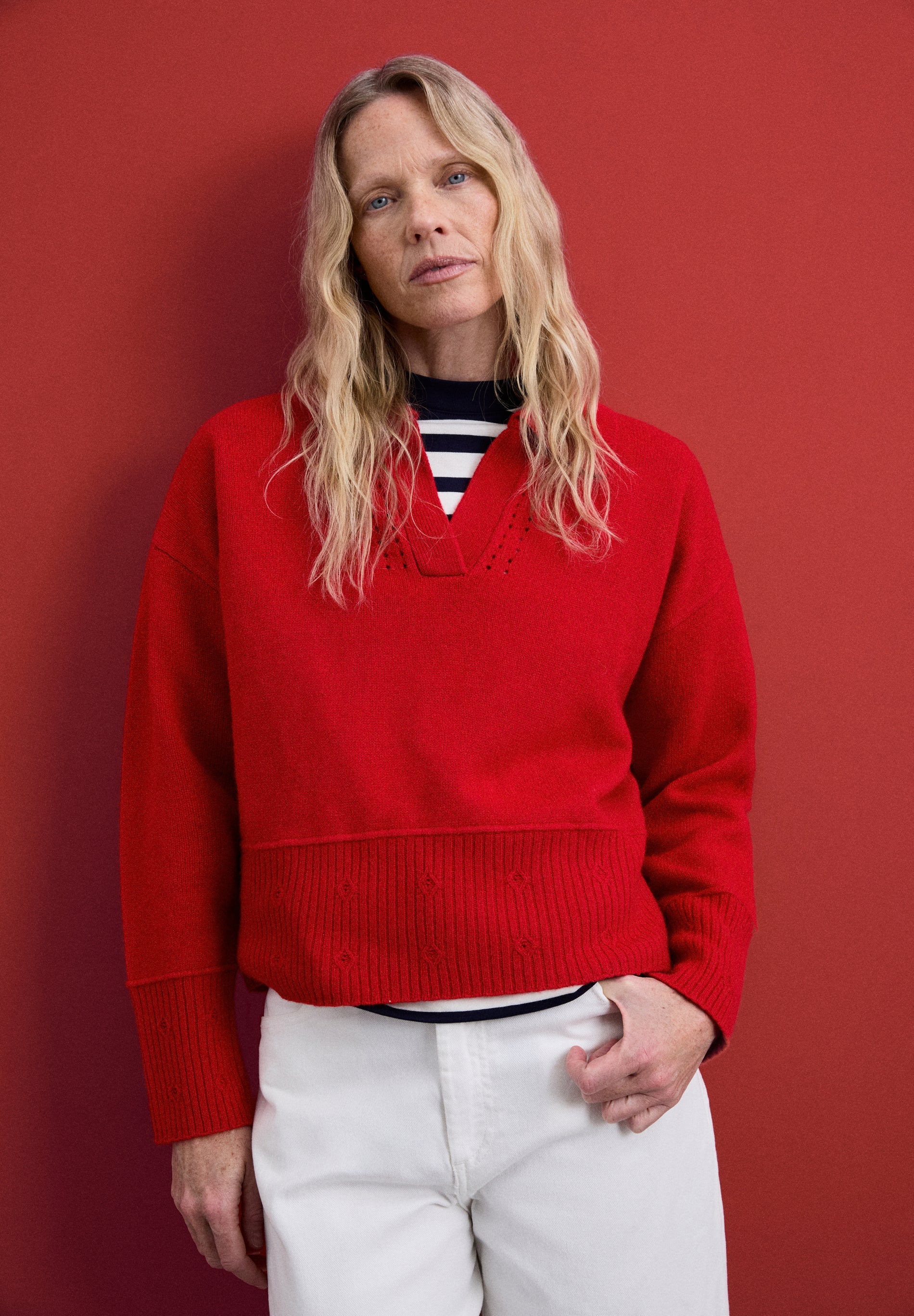 POLO JUMPER WITH EMBOSSED DETAILS