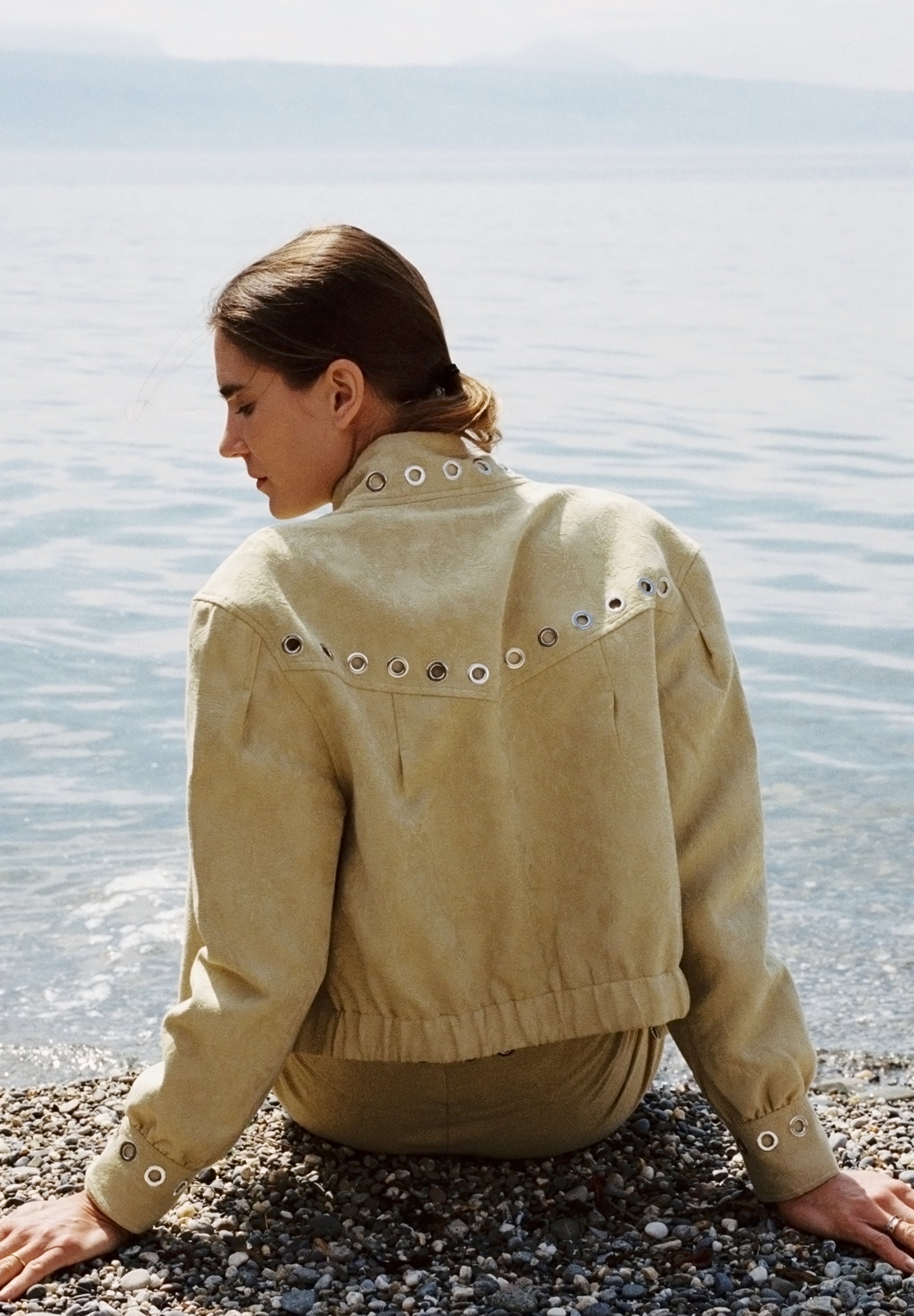 JACQUARD BOMBER JACKET WITH STUDS