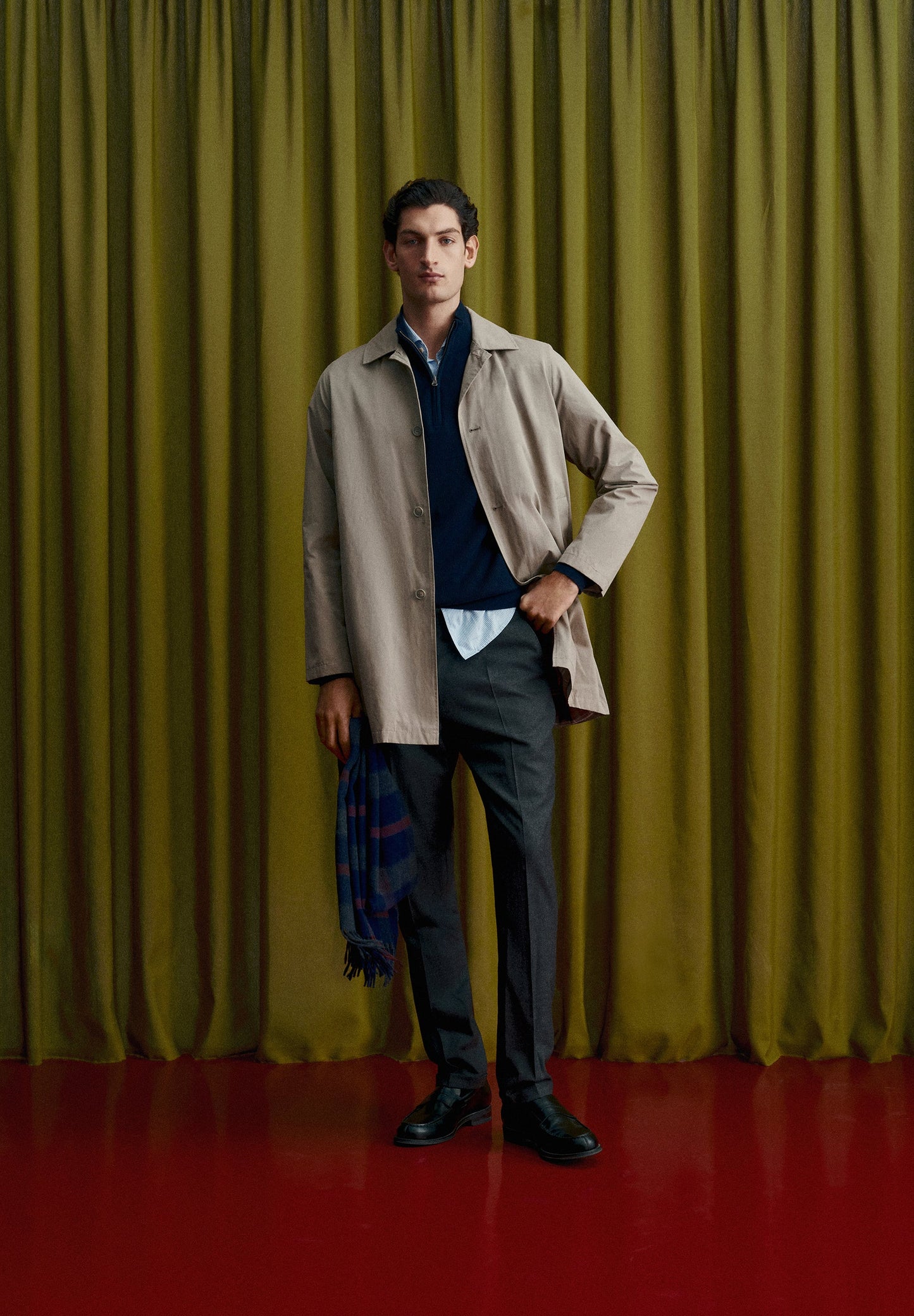 BANDPLOOIBROEK VAN WOL EN KATOEN