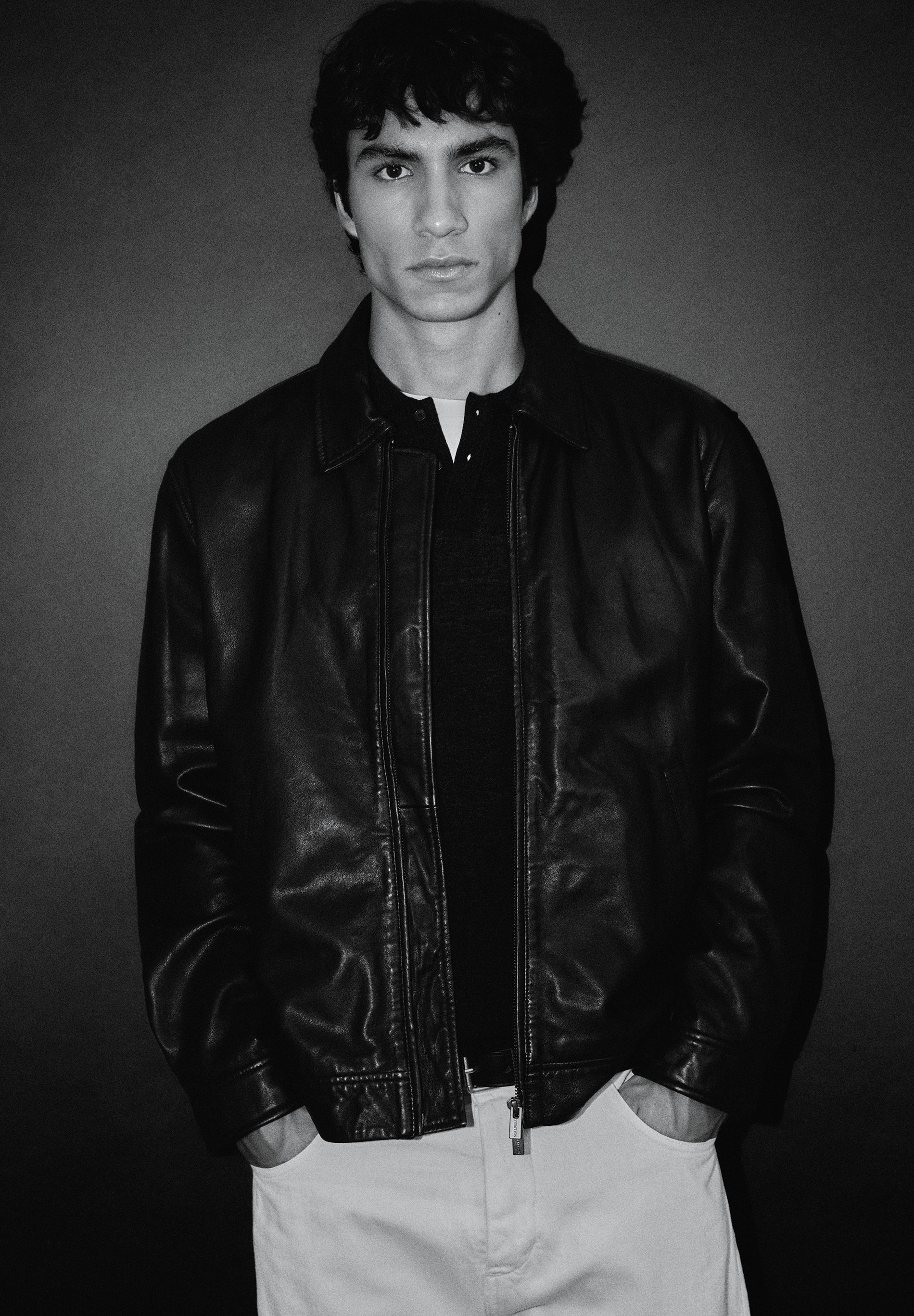 COLLARED LEATHER JACKET