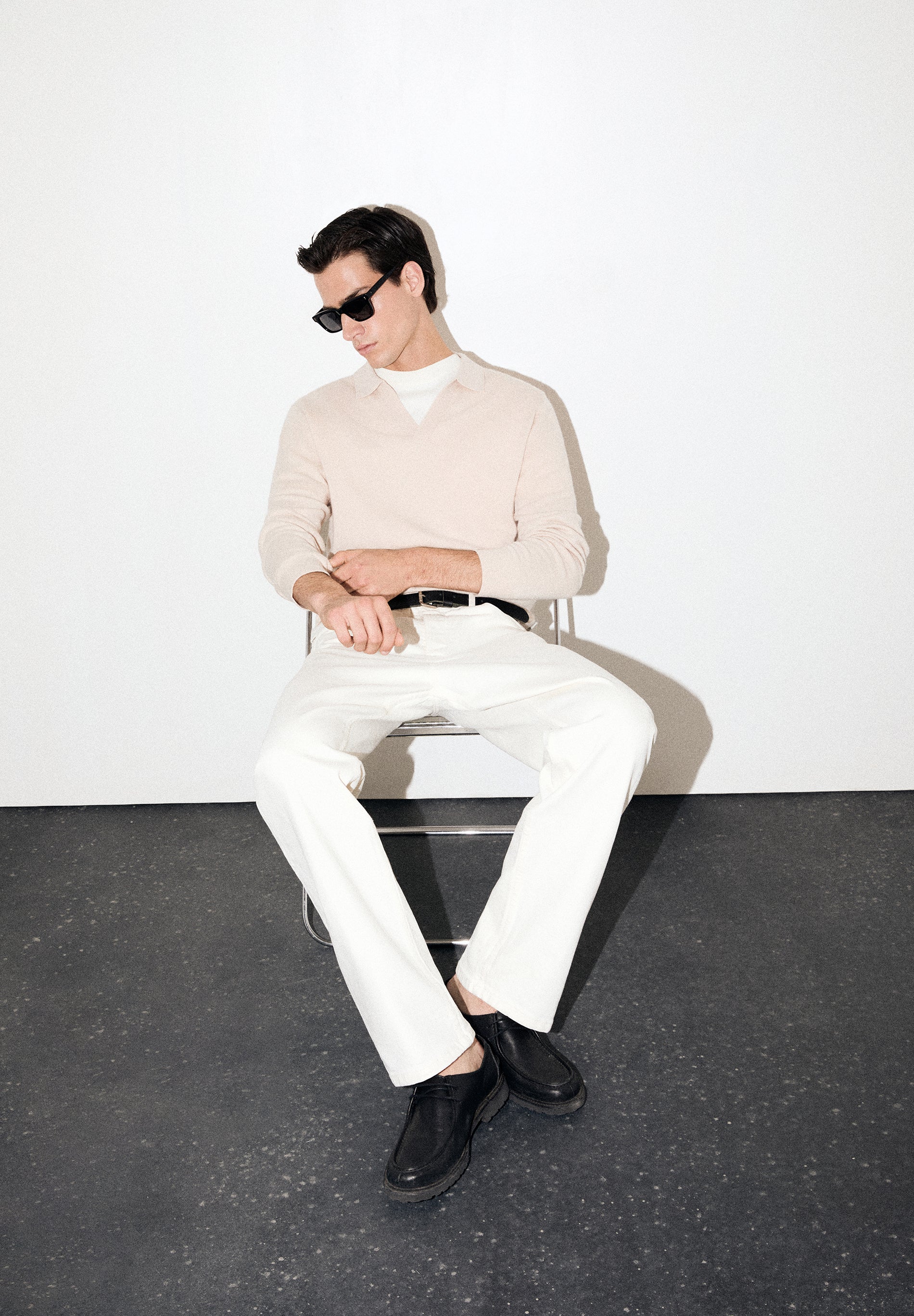 WOOL KNIT POLO SHIRT