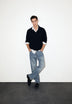 COTTON KNIT POLO SWEATER