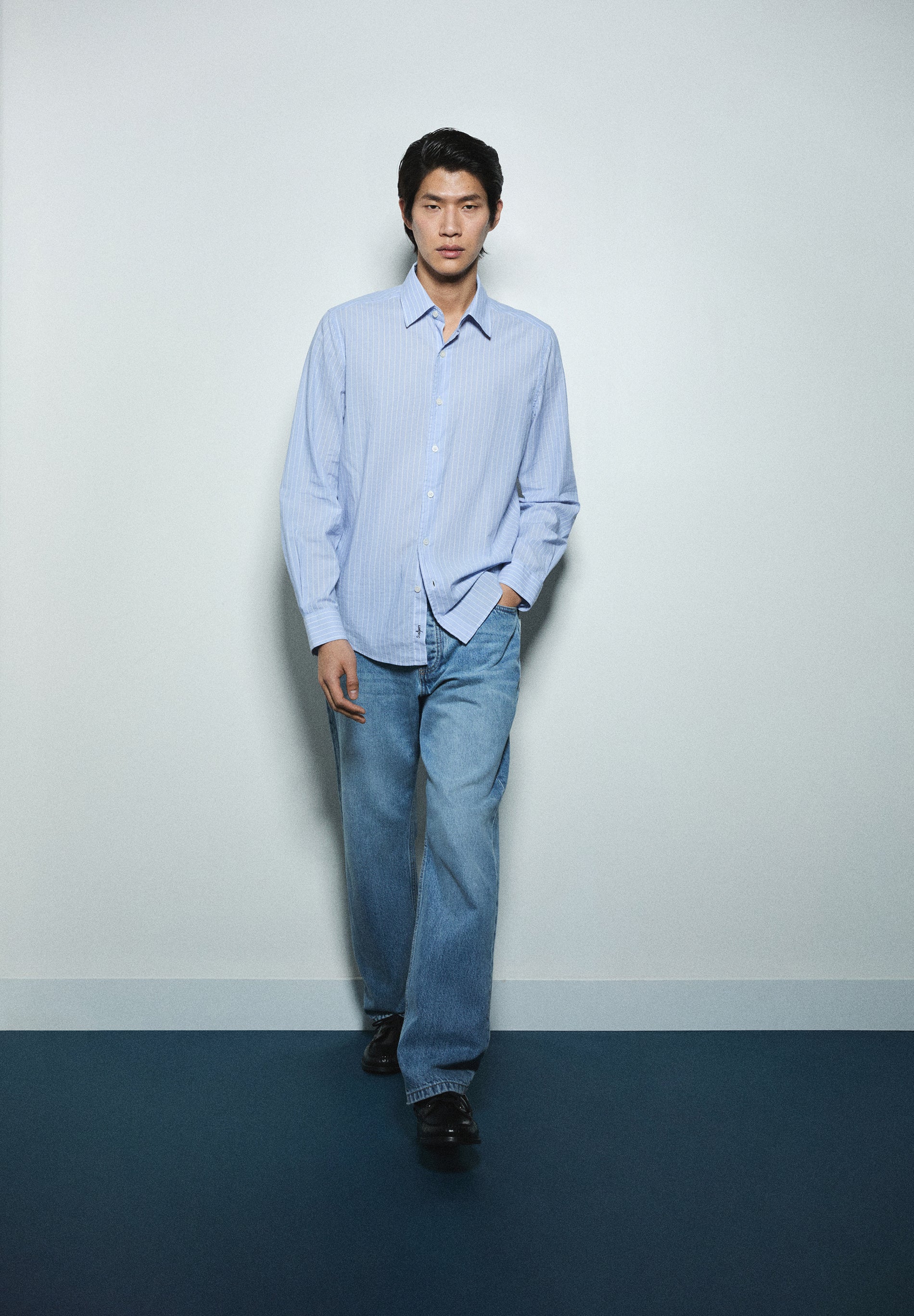 REGULAR FIT STRIPED COTTON SHIRT