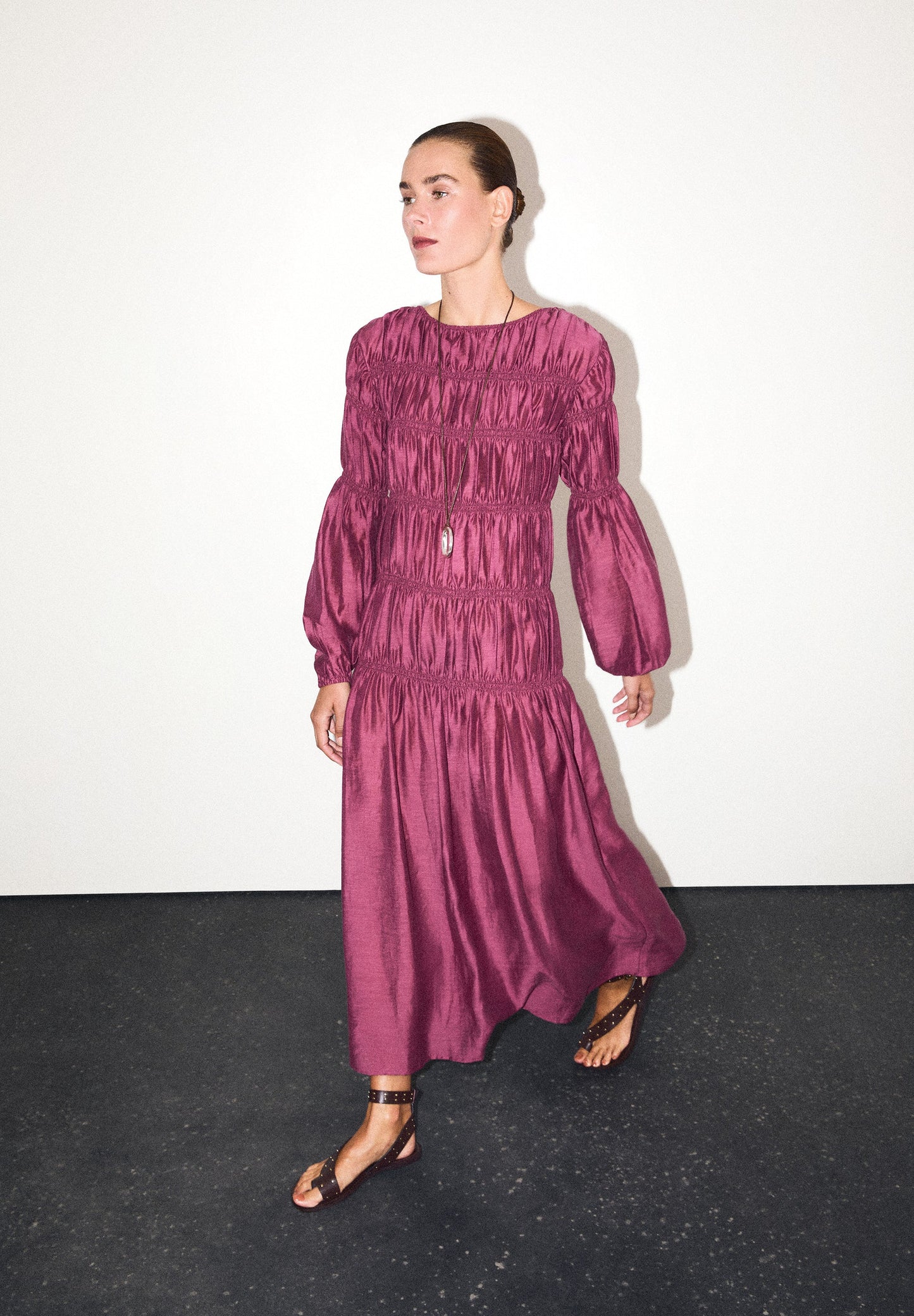 PUFF SLEEVE SMOCK DRESS