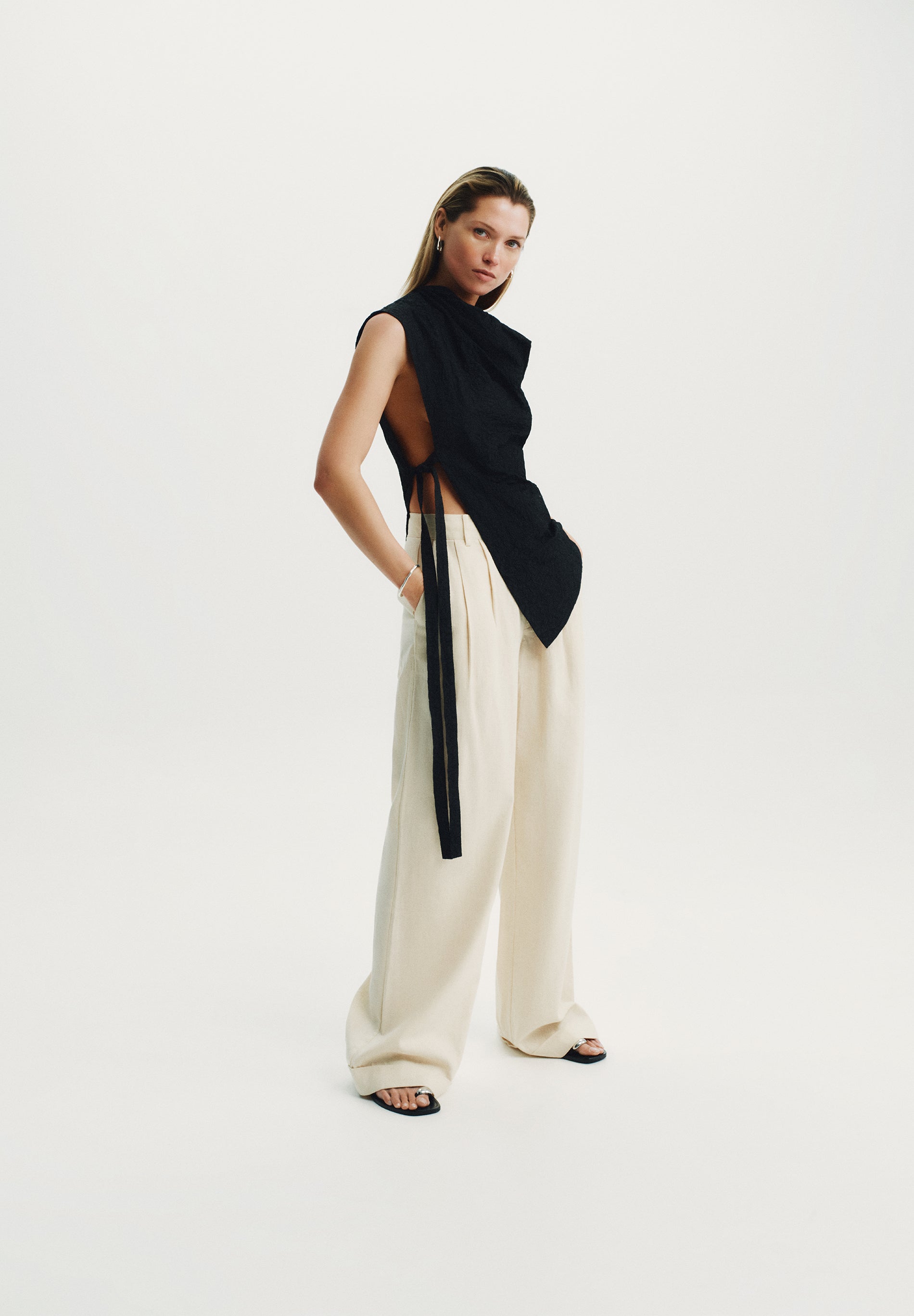 DART LINEN TROUSERS