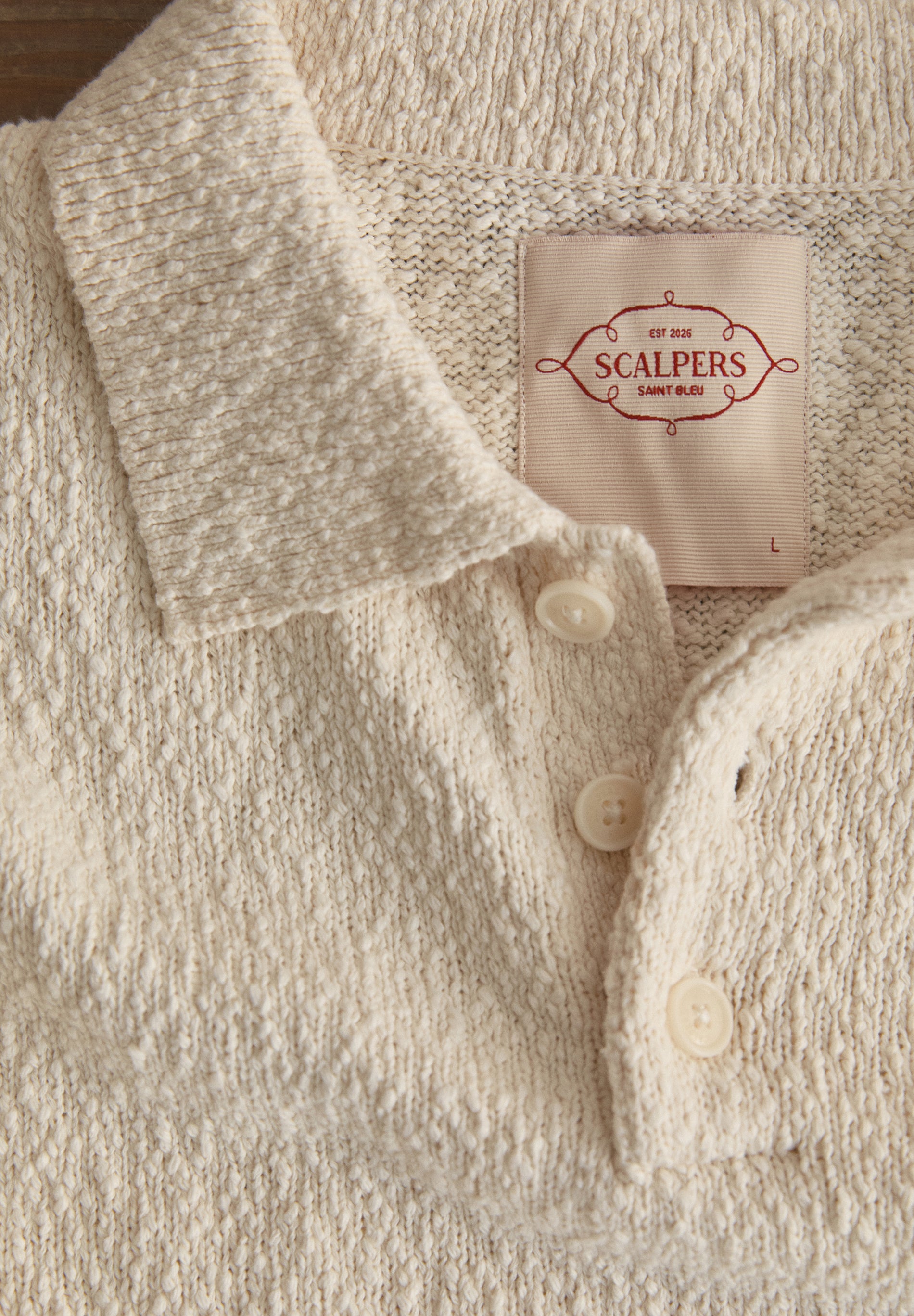 BOUCLÉ KNIT POLO SWEATER