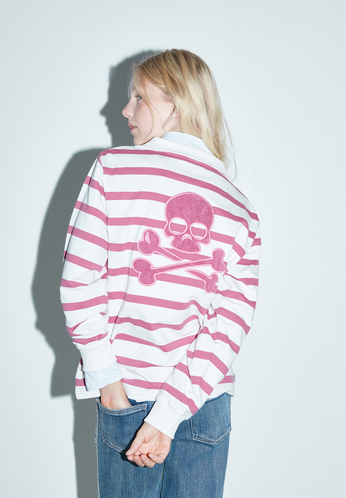 HALF-ZIP STRIPED SWEATSHIRT