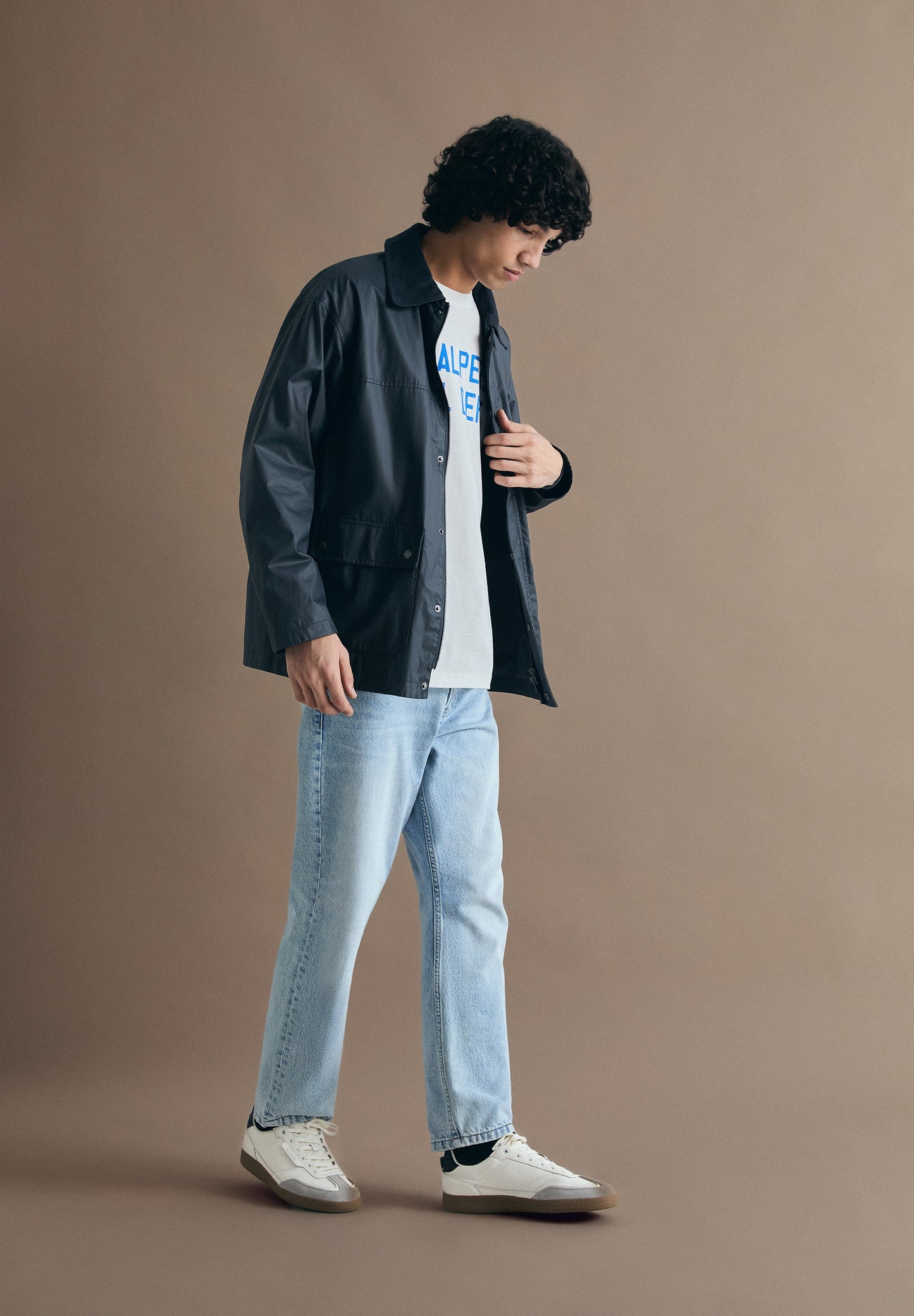 WAXED JACKET WITH SNAP BUTTONS