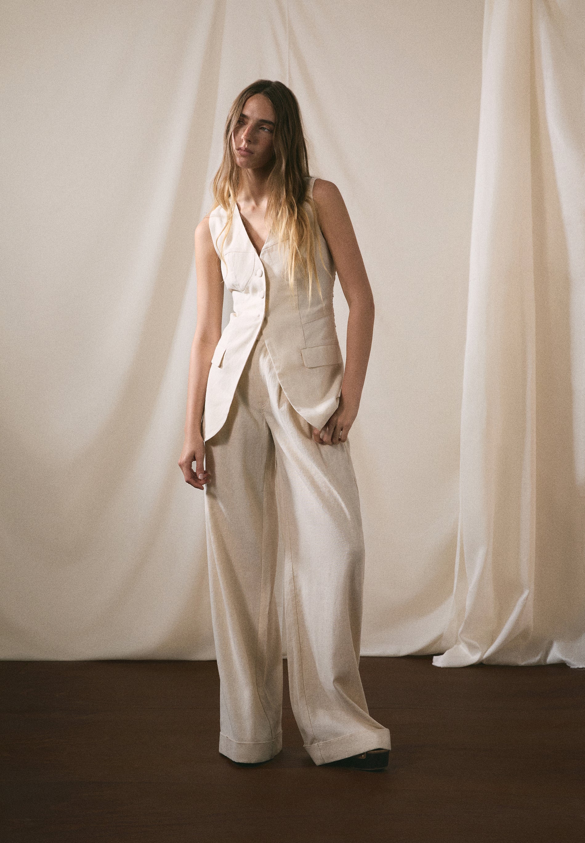 DART LINEN TROUSERS